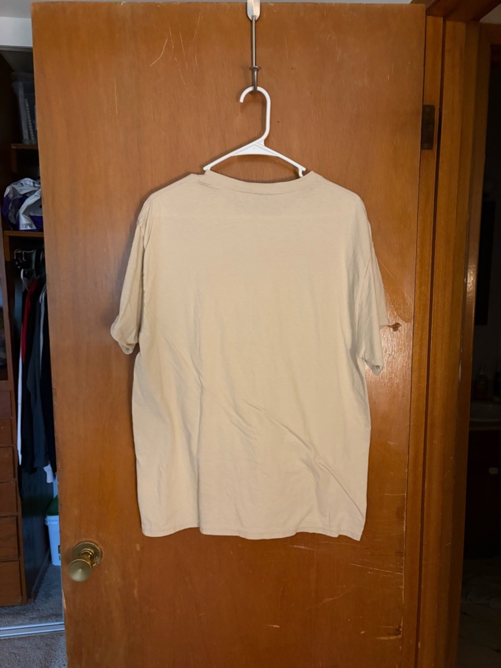 Gildan Beige Heavy Cotton Crewneck Tee - Picture 3 of 3